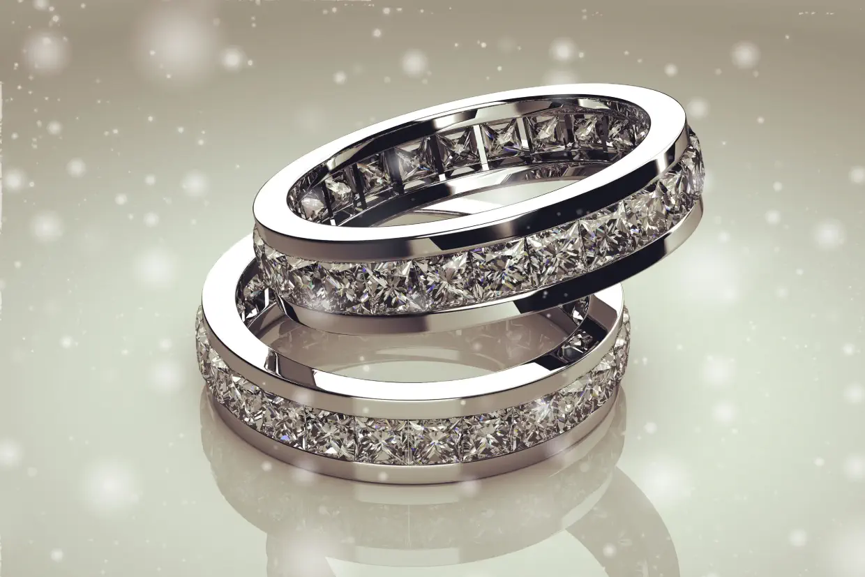 White gold with hot sale platinum together